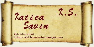 Katica Savin vizit kartica